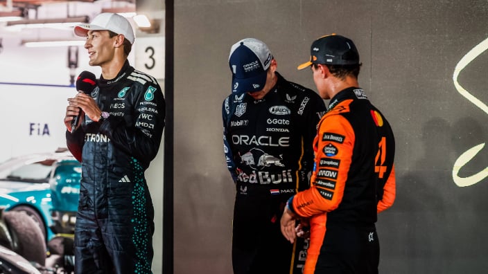 Russell, Verstappen and Norris in Singapore
