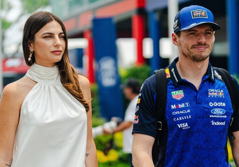 Zeldzaam bezoekje Kelly Piquet: Braziliaanse aan arm Verstappen paddock binnen