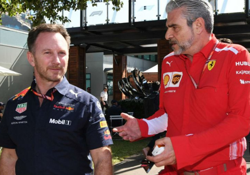 Red Bull and Ferrari bosses clash