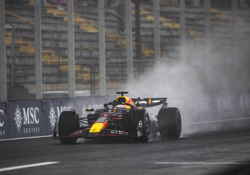 Verstappen during qualifying in Sao Paulo