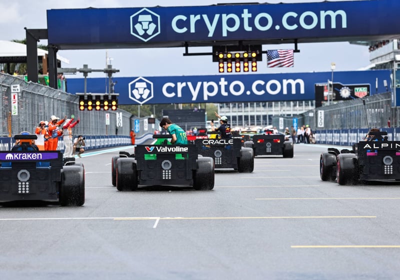 LEGO F1 race descends into chaos as cars get STUCK in gravel at Silverstone