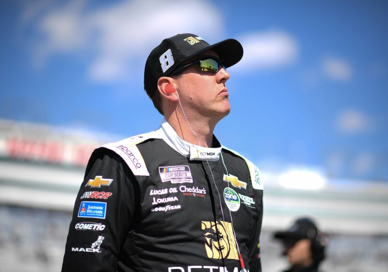 A generic image of NASCAR driver Kyle Busch looking into the distance