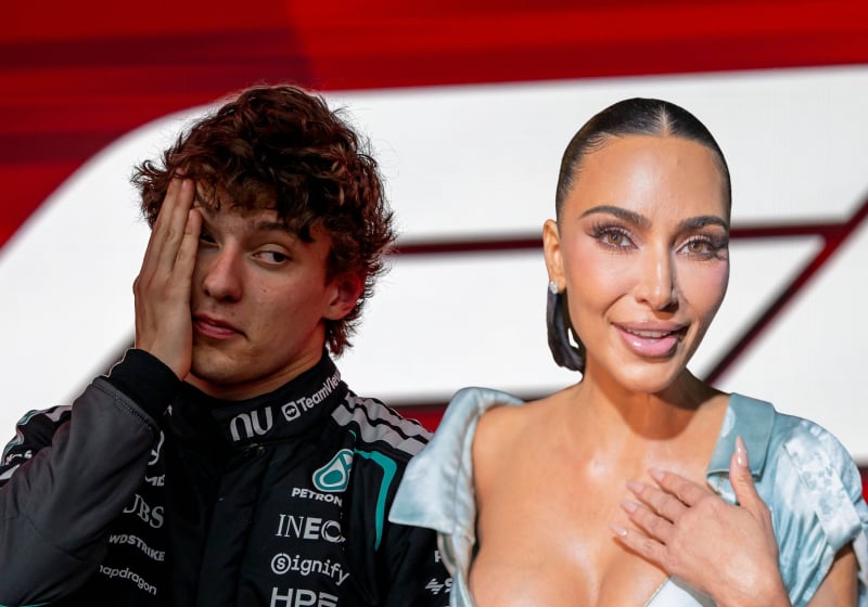 The moment Kim Kardashian steals F1 Monaco GP winner Kimi Antonelli's towel