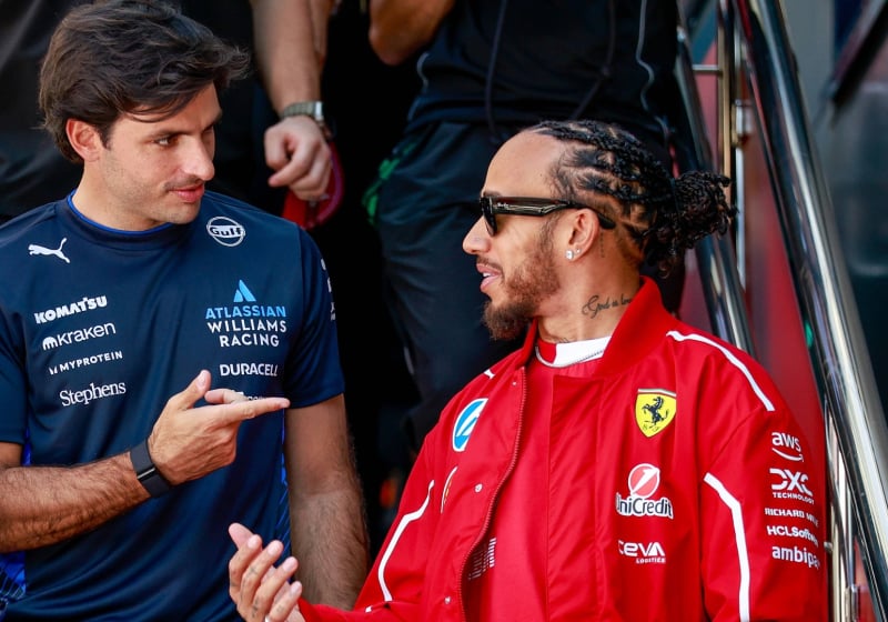 carlos sainz, lewis hamilton, williams, ferrari