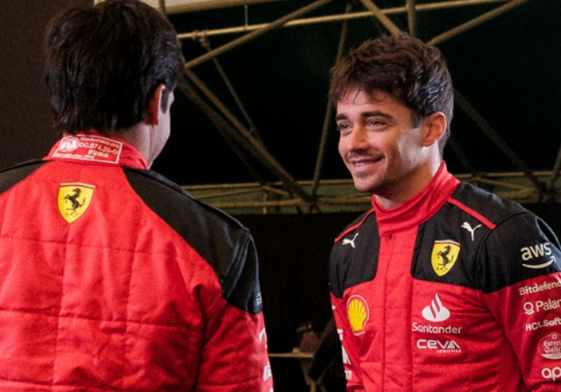 Leclerc and Sainz's epic exchange during Ferrari launch shows Scuderia's confidence