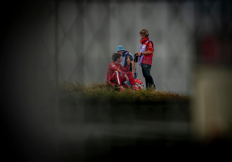 Charles Leclerc after his DNF in Zandvoort