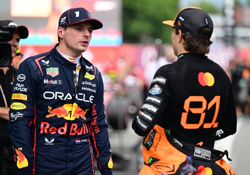 Max Verstappen, Oscar Piastri, Red Bull, McLaren, Spanish GP, 2025