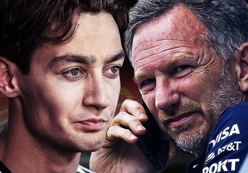 George Russell and Christian Horner