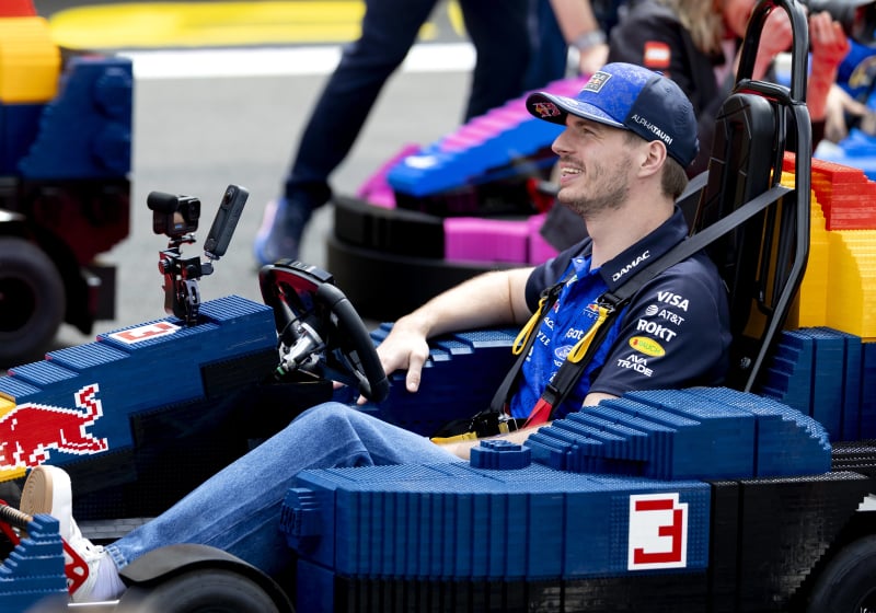 LEGO F1 race descends into chaos as cars get STUCK in gravel at Silverstone