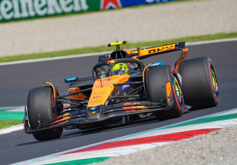 Norris during FP2 at Monza