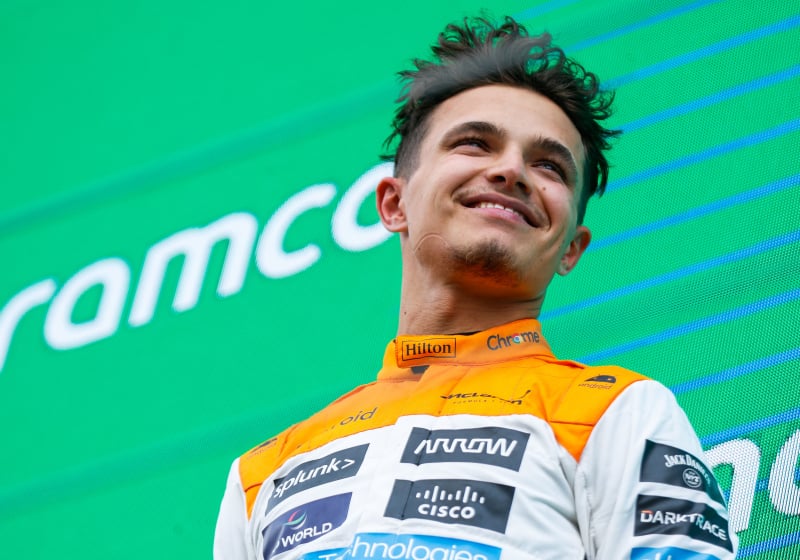 Norris, McLaren, podium, Silverstone, 2023