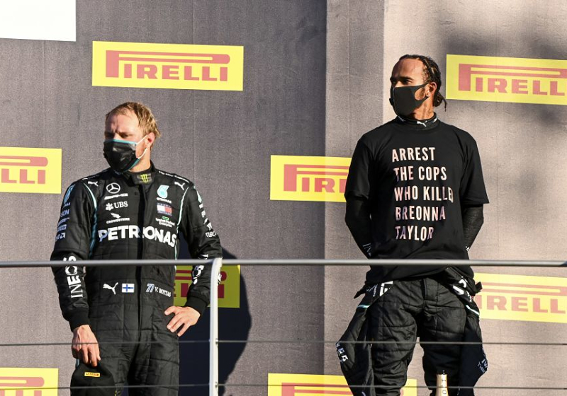 Hamilton insists "we can't rest" after making powerful statement with Breonna Taylor t-shirt