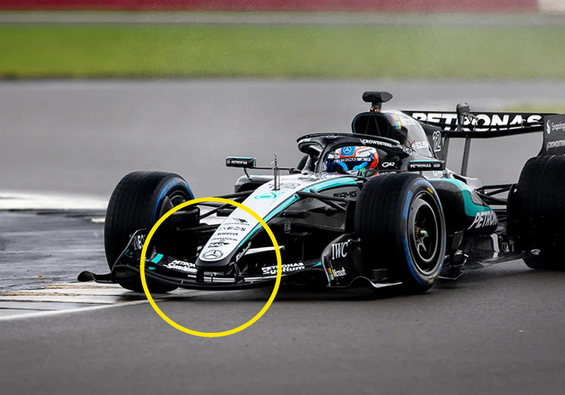 Mercedes, W17, front wing, socials