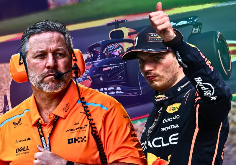 Zak Brown and Max Verstappen