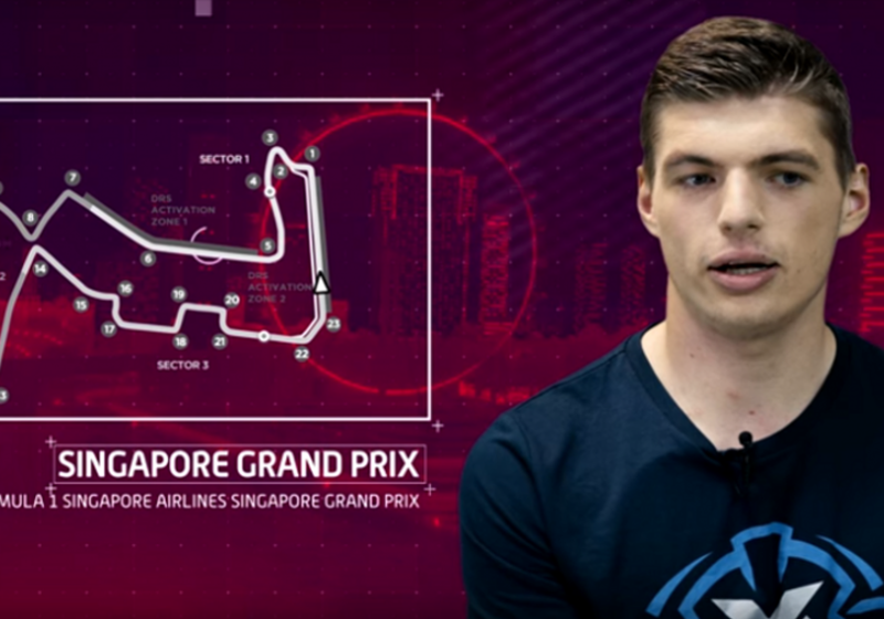 VIDEO: Verstappen rijdt track Singapore in virtual reality