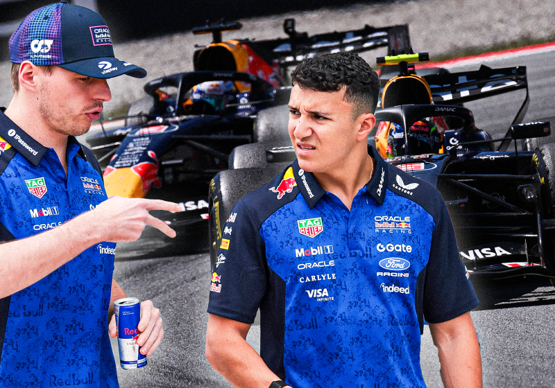 Hadjar grapt over beloning na tow voor Verstappen: "Hoop het wel, doe maar in geld"