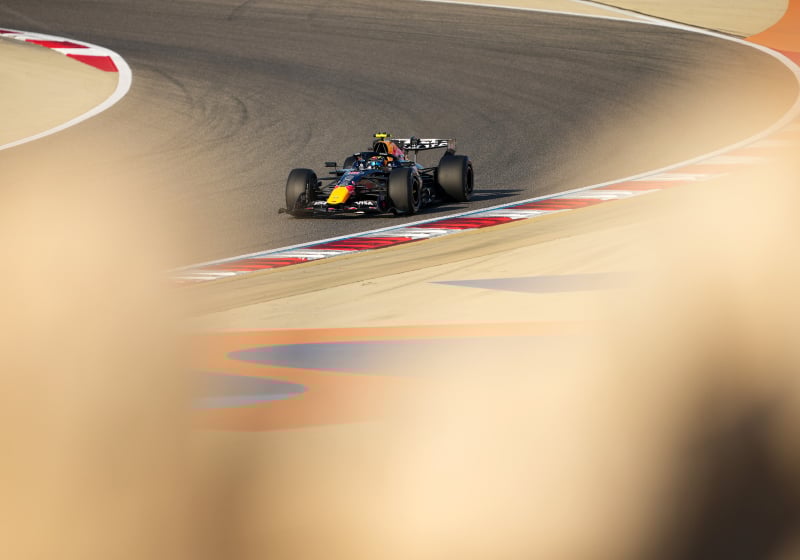 Hadjar during Test Day 1 in Bahrain Test 2