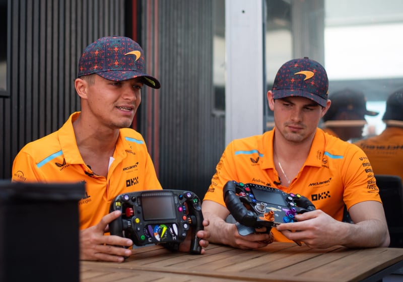 Pato OWard and Lando Norris at McLaren in 2024