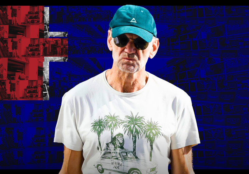 Adrian Newey in front of the Australian flag