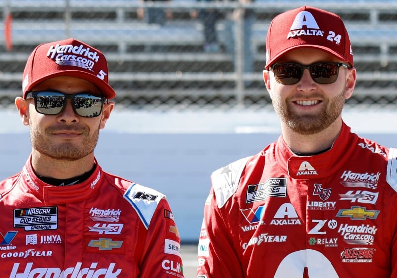 An image of Hendrick Motorsports teammates Kyle Larson and William Byron