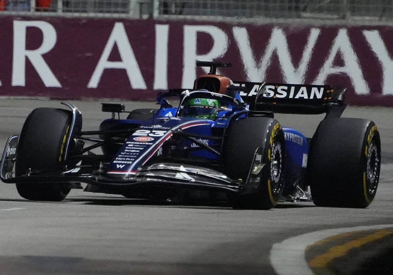 Albon during FP2 in Singapore