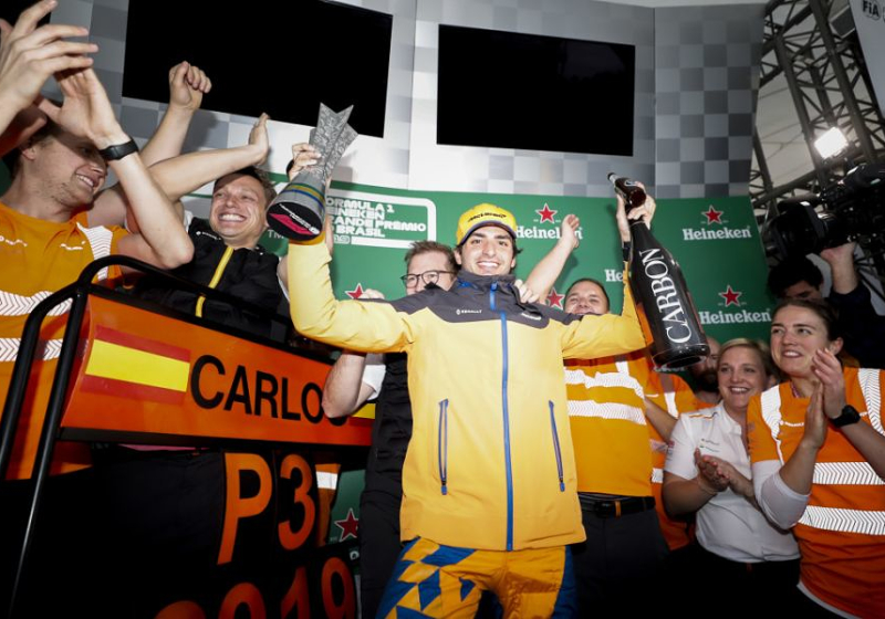 Sainz's Brazilian GP podium confirmed