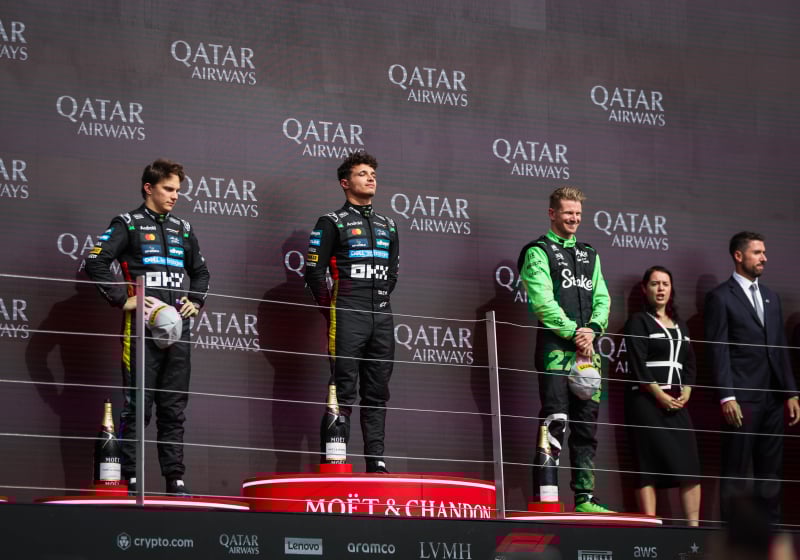 Podium, Generic, British GP, 2025, Norris, Piastri, Hulkenberg
