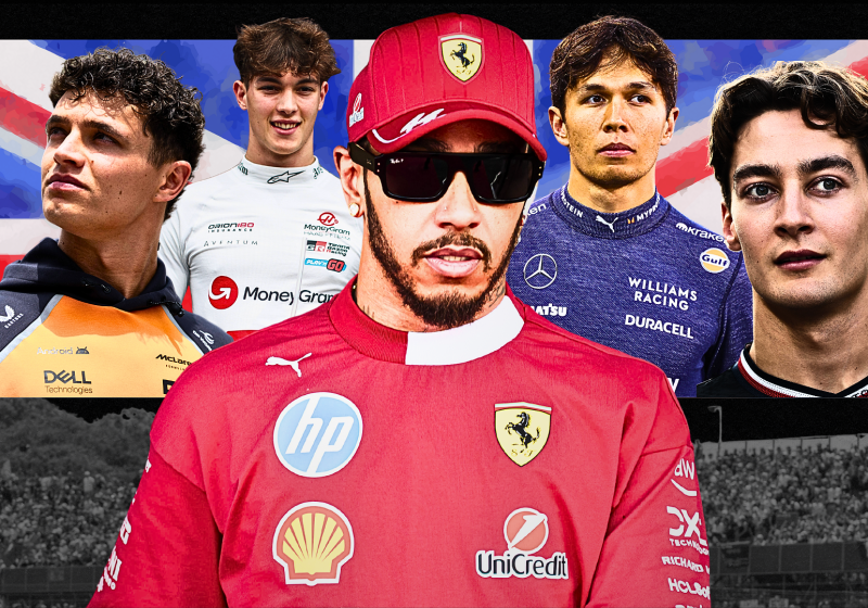 british gp, silverstone, lewis hamilton, lando norris, alex albon, george russell, ollie bearman, graphic