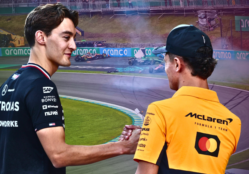 Russell ziet Norris 'Mario Kart-trucje' uithalen tijdens Sprint: "Slimste coureur op de grid"