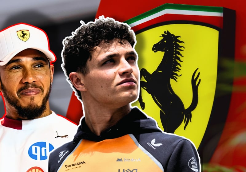 lewis hamilton, lando norris, ferrari, mclaren, canva
