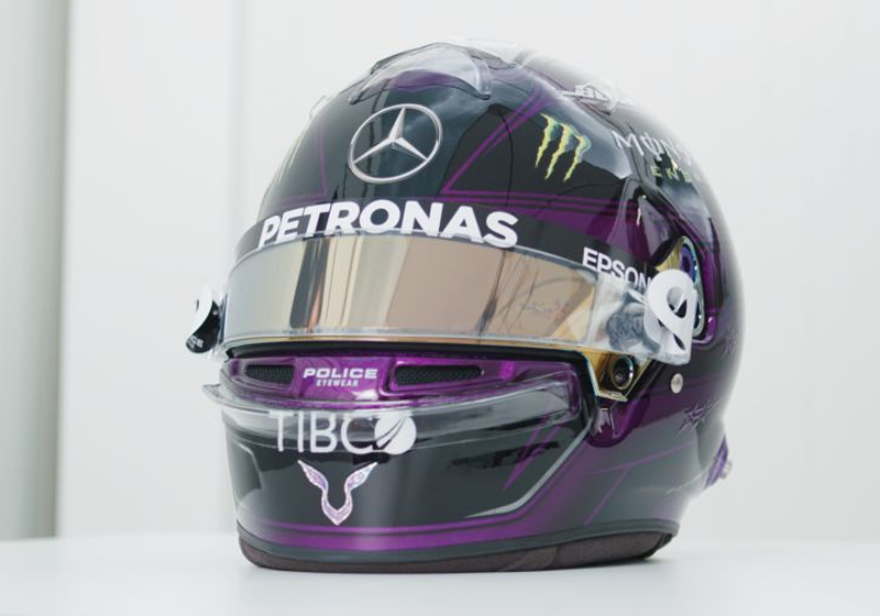 Hamilton unveils stunning new helmet design in support of equality