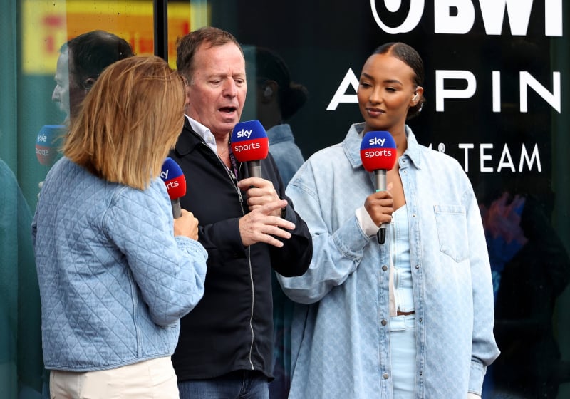 Martin Brundle, Natalie Pinkham and Naomi Schiff at the 2024 Dutch GP
