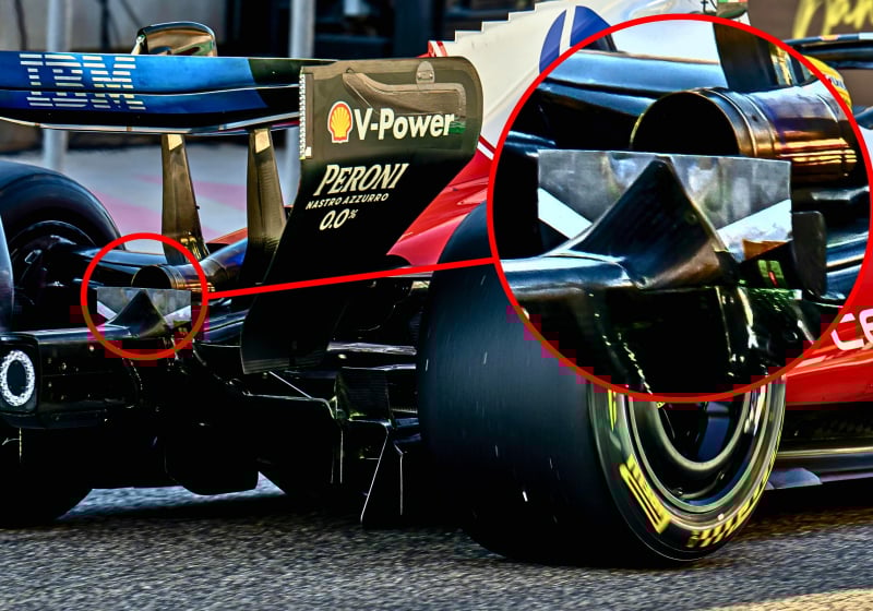 FTM wing on the back of the Ferrari SF-26
