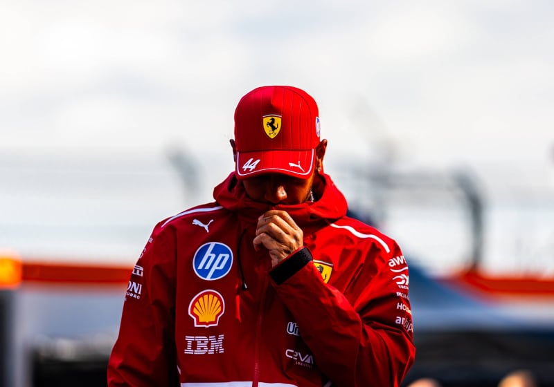 Lewis Hamilton at Zandvoort looking glum