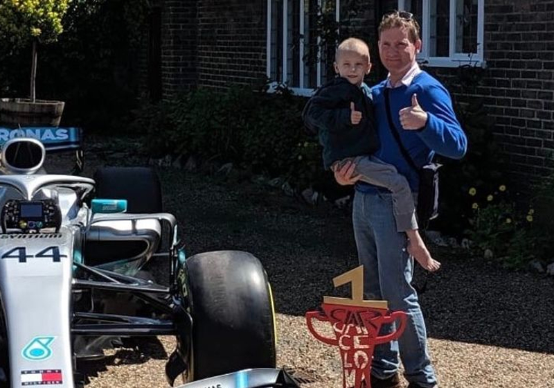 Mercedes send Hamilton's trophy and car to house of young cancer patient