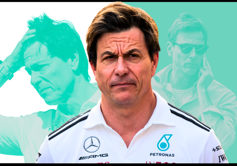 Edit of three serious looking Wolff headshots with white and turquoise block background