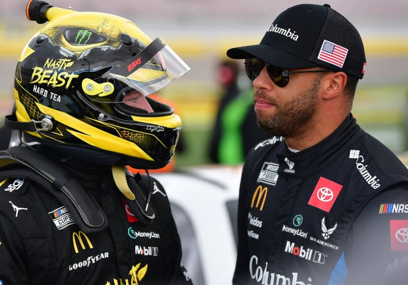 An image of 23XI Racing drivers Tyler Reddick and Bubba Wallace