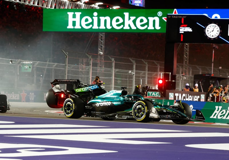 Bortoleto crashes into Stroll and Gasly during start in Las Vegas