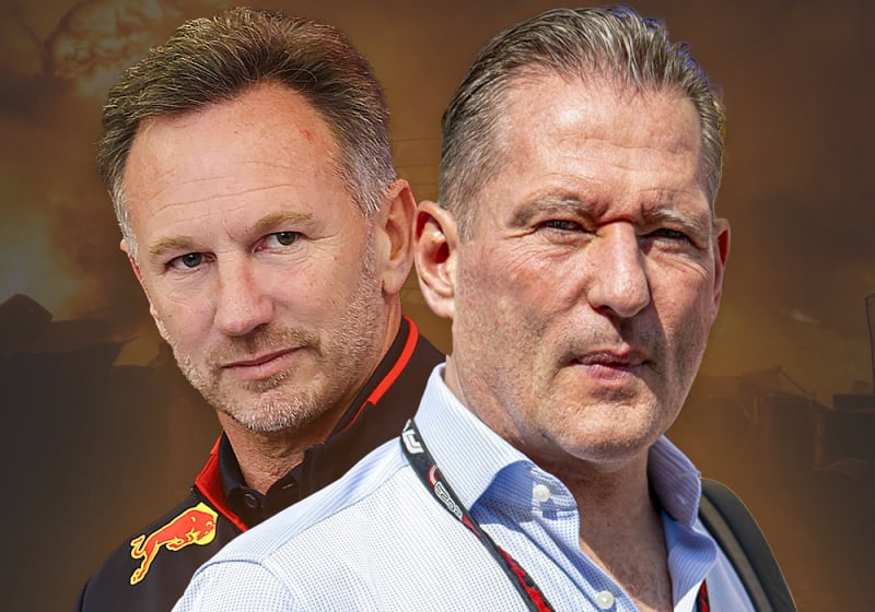 Christian Horner and Max Verstappen