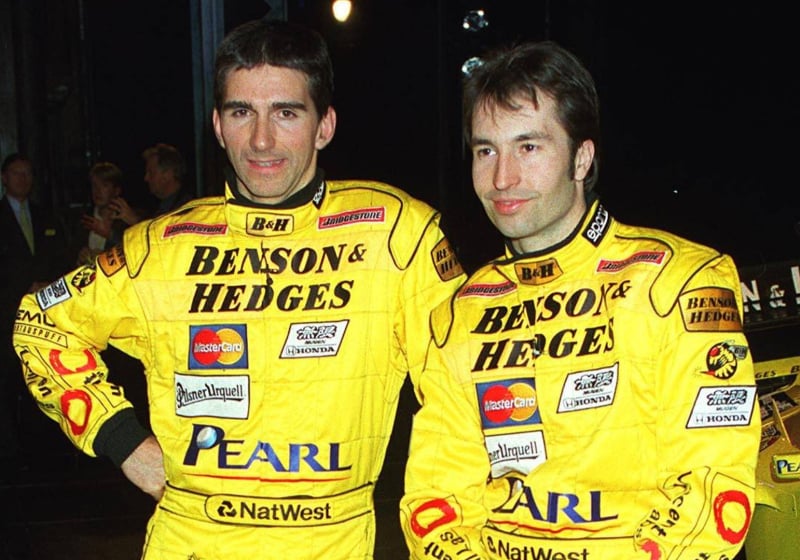 Jordan team-mates Damon Hill and Heinz Harald Frentzen in 1999
