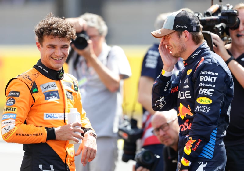 Verstappen and Norris having a laugh together