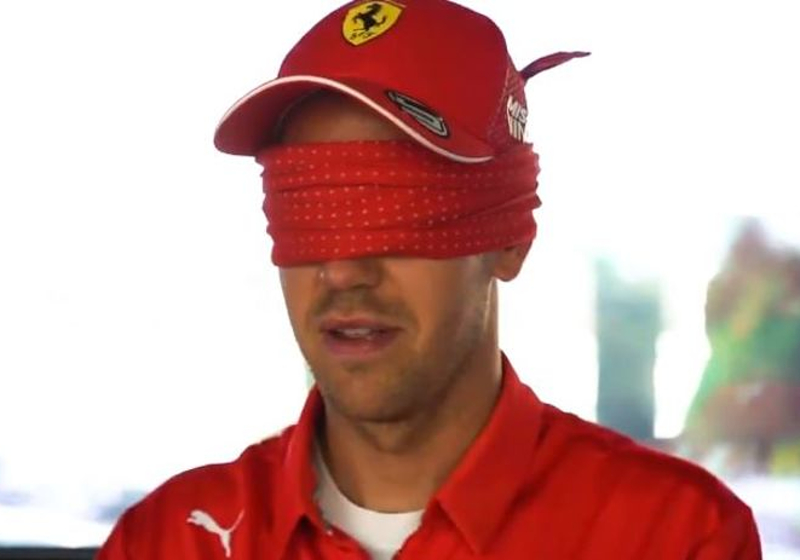 VIDEO: Vettel, Leclerc attempt a blindfolded lap of Barcelona!