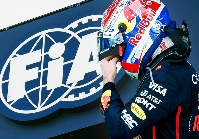 Max Verstappen in front of FIA-logo
