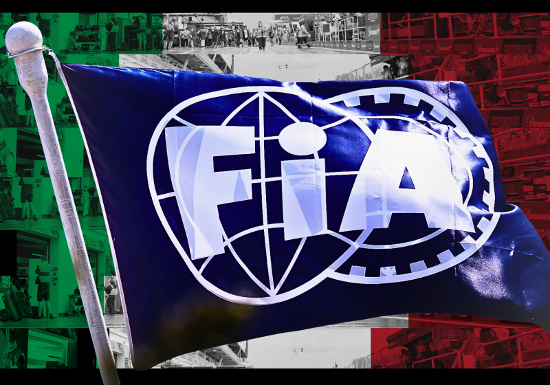 Italian themed background with an FIA flag