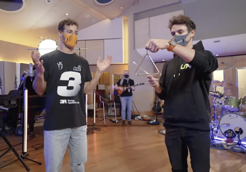 McLaren deelt hilarische beelden van Norris en Ricciardo in opnamestudio
