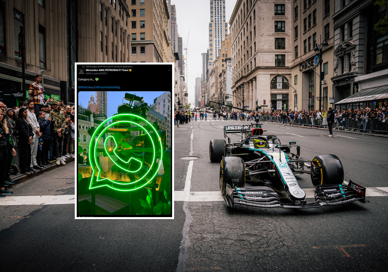 Formule 1-auto op WhatsApp vanaf nu gehuld in de kleuren van Mercedes