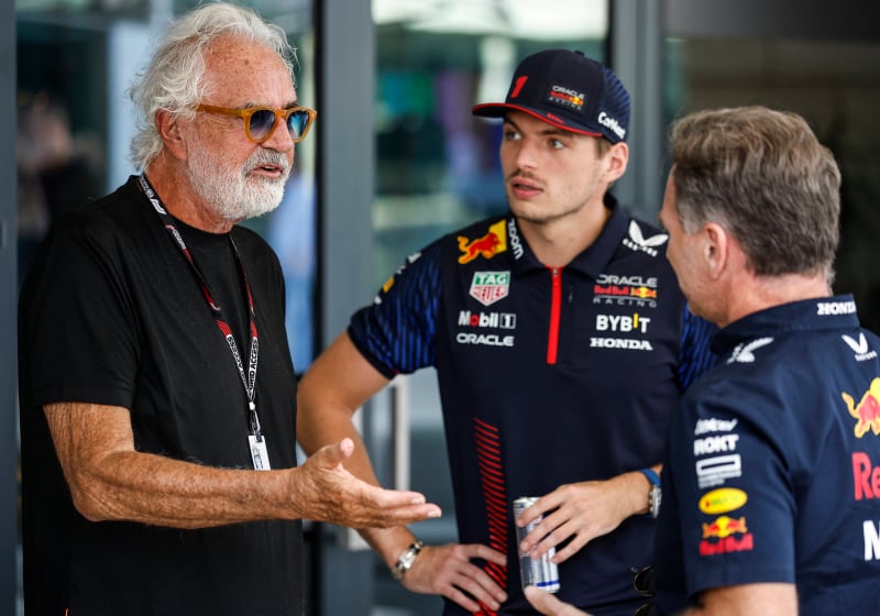 Verstappen, Horner, Briatore 