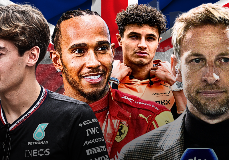george russell, lewis hamilton, lando norris, jenson button, british, graphic