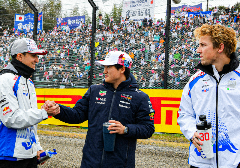 Lawson, Tsunoda, Hadjar, socials