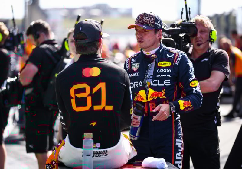 Verstappen and Piastri after race at Zandvoort
